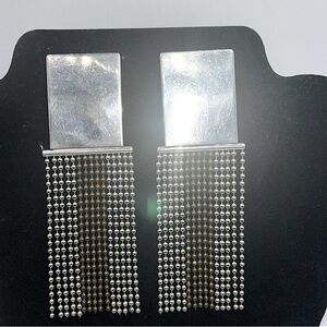 Artisan VintageSterling Earrings Post Back 1983  Shoulder Dusters Unique Runway